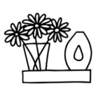 planter and vase on a shelf icon symbolizing lifestyle product design